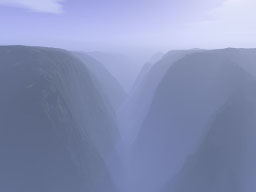 Canyon dans le brouillard