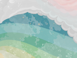 Rainbow under clouds